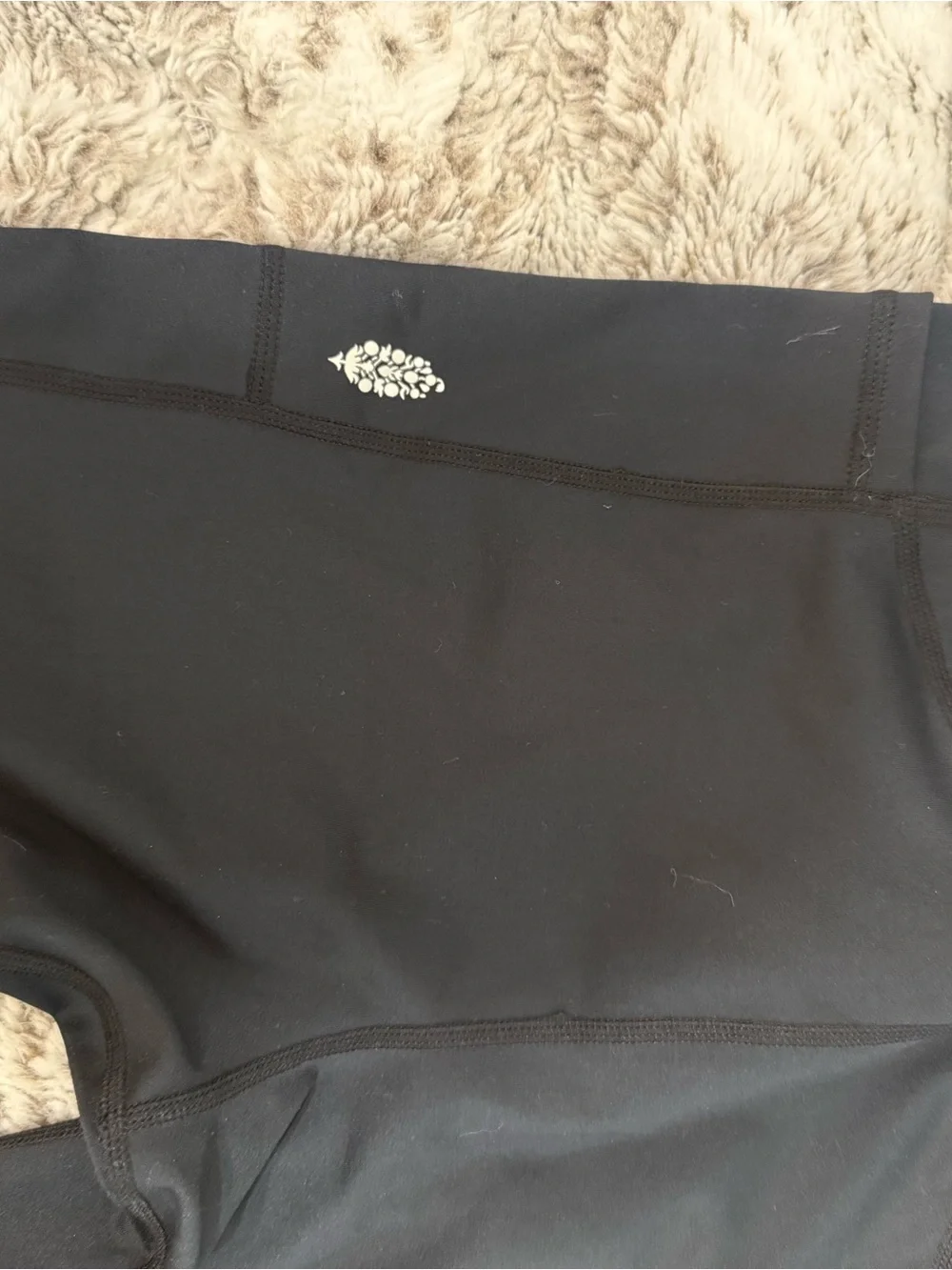 Free People Black High-Waist One Piece (yoga pant material)